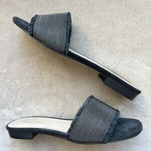 Pelle Moda Black Slide Sandals